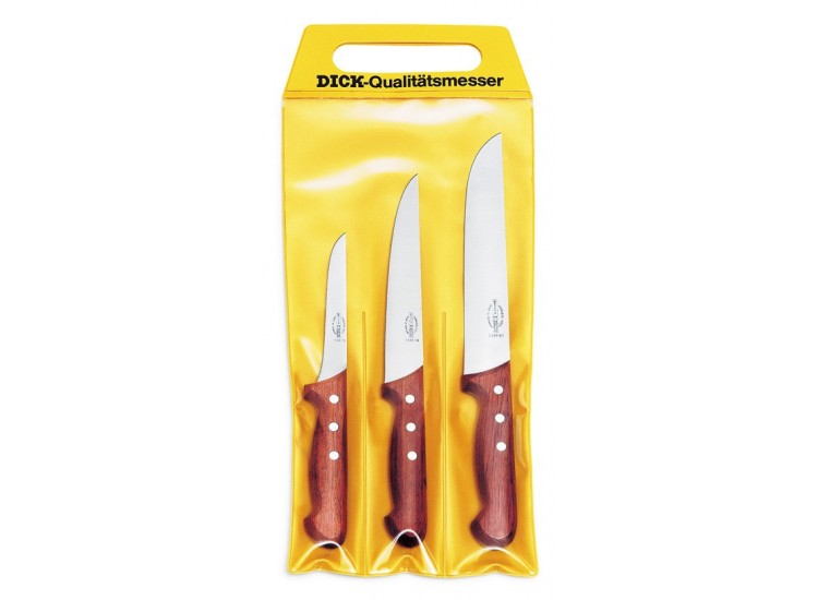 Pochette de 3 couteaux de boucher DICK Bois d&eacute;sosseur+saigner+boucher