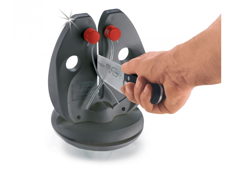 Aiguiseur pro DICK RAPID STEEL ACTION &agrave; broches crois&eacute;es + socle 