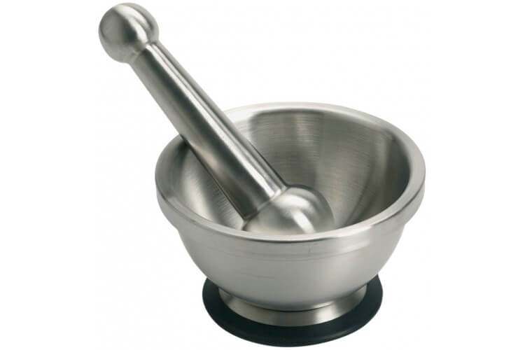 Mortier + pilon Mastrad tout inox avec base antidérapante