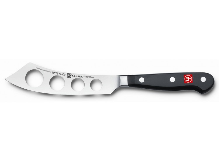 Couteau &agrave; fromage W&uuml;sthof Classic - lame alv&eacute;ol&eacute;e 14cm