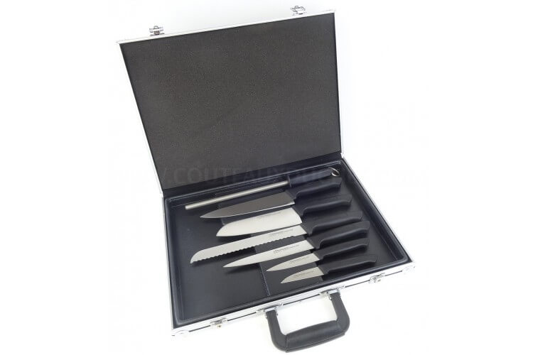 Valise du chef 6 couteaux + 1 fusil Diamant Bargoin Creative Chef