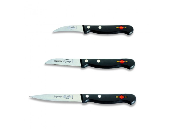 Coffret de 3 couteaux de cuisine pro DICK SUPERIOR &eacute;plucheur+l&eacute;gumes+universel