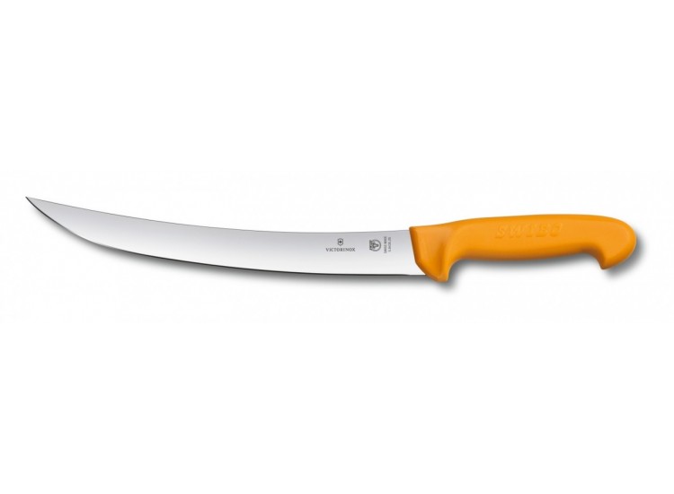 Couteau de boucher professionnel Victorinox SWIBO lame &eacute;troite renvers&eacute;e acier inox 22cm
