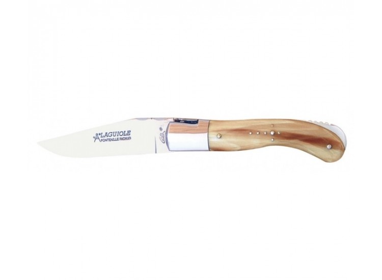 Couteau Laguiole GILLES, manche 13 cm pointe de corne blonde