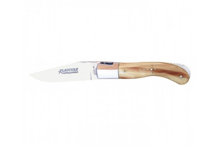 Couteau Laguiole GILLES, manche 13 cm pointe de corne blonde