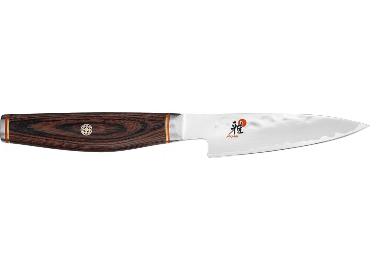 Couteau &agrave; l&eacute;gumes japonais Miyabi 6000MCT lame martel&eacute;e 9cm + manche en Pakka