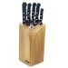 Bloc en pin 5 couteaux + ciseaux Arcos UNIVERSAL lames acier inox NITRUM