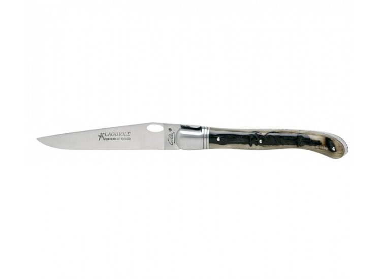 Couteau Laguiole GILLES, manche 12 cm corne de b&eacute;lier jasp&eacute;e