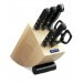 Bloc design bois de hêtre 5 couteaux + ciseaux Arcos UNIVERSAL lames acier inox NITRUM