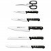 Bloc design bois de hêtre 5 couteaux + ciseaux Arcos UNIVERSAL lames acier inox NITRUM