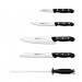 Bloc en pin 4 couteaux + 1 fusil Arcos MAITRE lames acier inox NITRUM