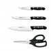 Coffret 3 couteaux + 1 ciseaux Arcos MAITRE lame acier inox NITRUM
