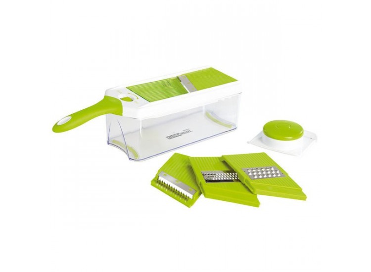 Mandoline multifonction r&eacute;glable Kitchen Artist 4 lames interchangeables acier inox