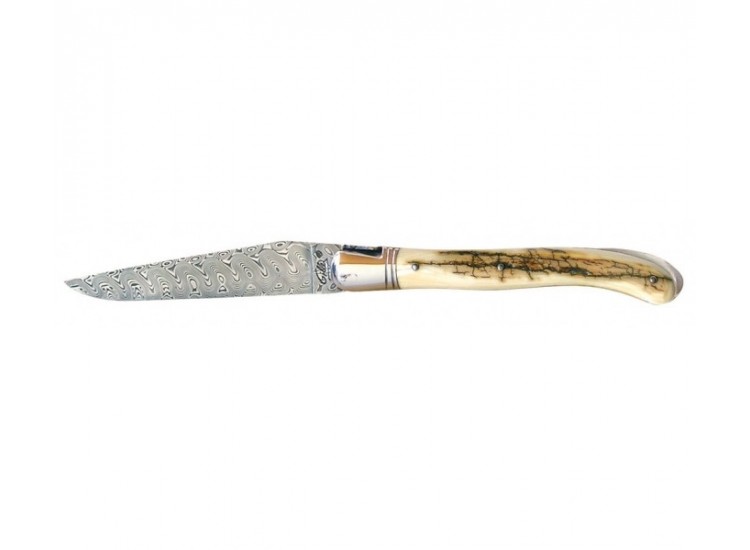 Couteau Laguiole GILLES, manche 12 cm ivoire de mammouth fossilis&eacute;