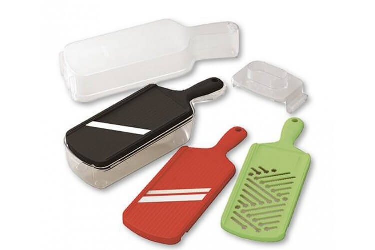 Coffret 3 mandolines KYOCERA + réceptable et protège doigt