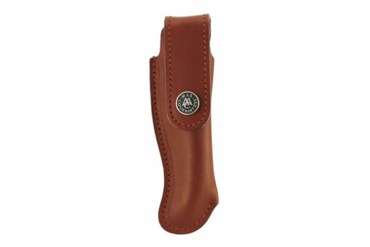 Etui MAX CAPDEBARTHES Pérou 37813 en cuir marron pour couteaux laguiole avec manche de 13cm
