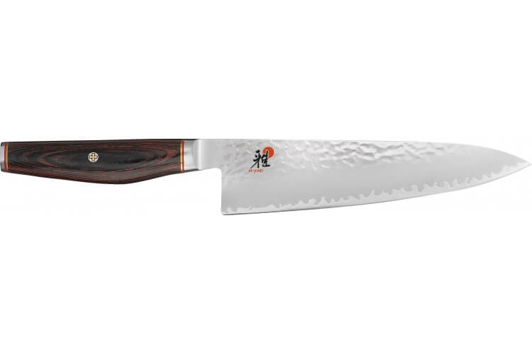 Couteau de chef japonais Miyabi 6000MCT lame martelée 20cm + manche en Pakka