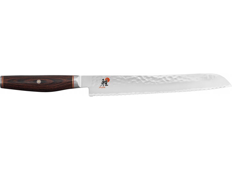 Couteau &agrave; pain japonais Miyabi 6000MCT lame martel&eacute;e 23cm + manche en Pakka