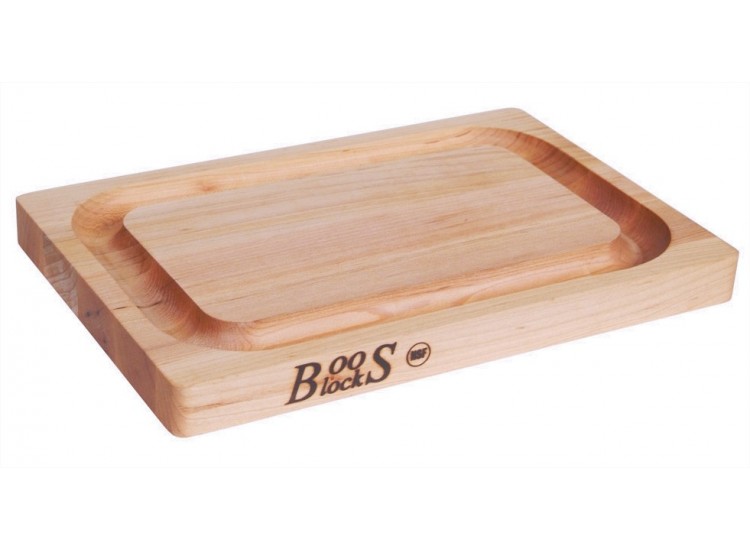 Planche &agrave; d&eacute;couper Boos Blocks double-face avec rigole en bois d'&eacute;rable 31x20cm