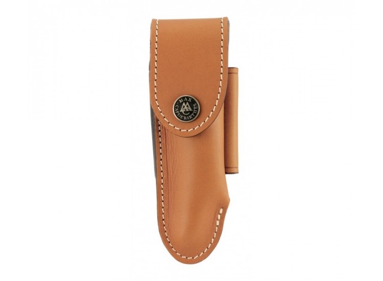 Etui MAX CAPDEBARTHES Alezan 27612 en cuir marron pour couteaux laguiole avec manche de 12cm