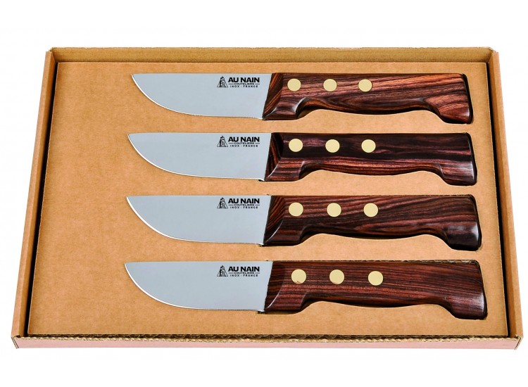 Coffret de 4 couteaux &agrave; steak le P'tit Boucher Au Nain fabrication fran&ccedil;aise