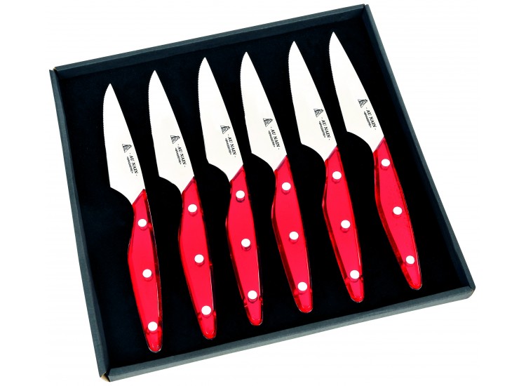 Coffret de 6 couteaux Brasserie Au Nain rouge fabrication fran&ccedil;aise