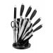 Bloc de 5 couteaux + 1 fusil + 1 ciseaux Pradel Excellence noir acier inox