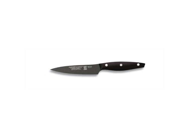 Couteau d'office lame anti-adh&eacute;rente 11cm manche noir M&G