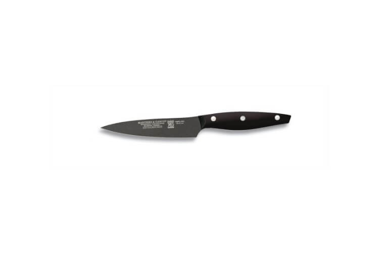 Couteau d'office lame anti-adhérente 11cm manche noir M&G