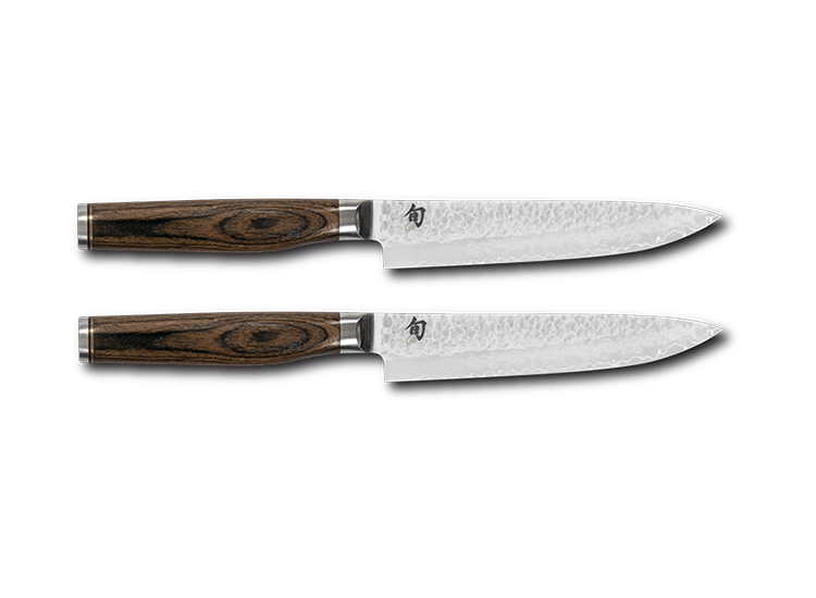 Coffret 2 couteaux &agrave; steak damass&eacute;s Shun Premier Tim M&auml;lzer 15cm