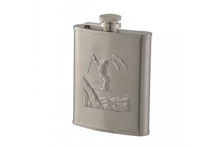 Flasque inox Keen Sport 180ml bouchon baionnette + décor skieur