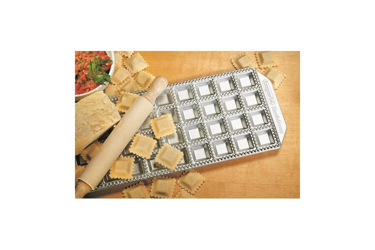 Moule Imperia 36 raviolis carré 35x35mm aluminium + rouleau