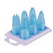 Assortiment de 6 douilles cannelées polycarbonate bleu