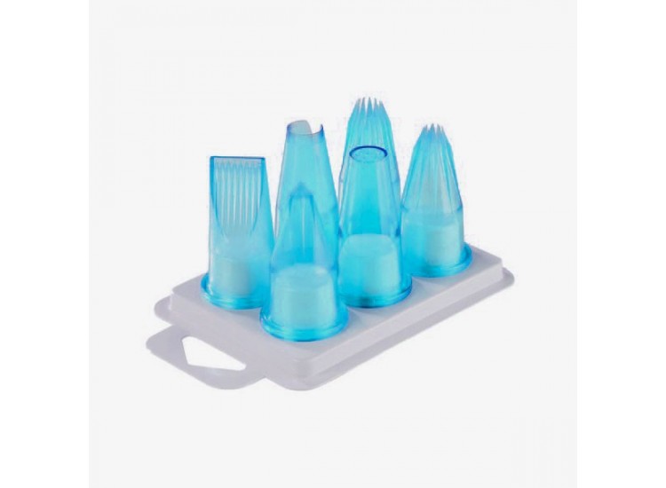 Assortiment de 6 douilles p&acirc;tissi&egrave;res polycarbonate bleu