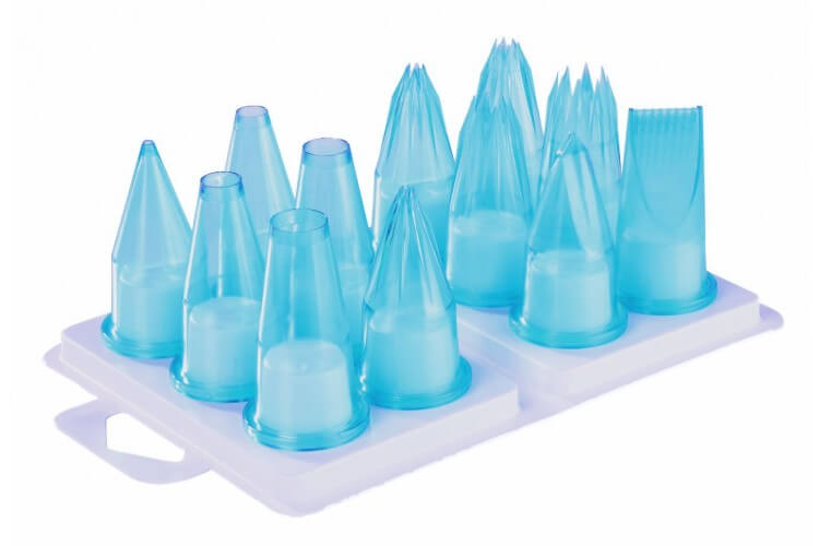 Assortiment de 12 douilles de pâtisserie polycarbonate bleu