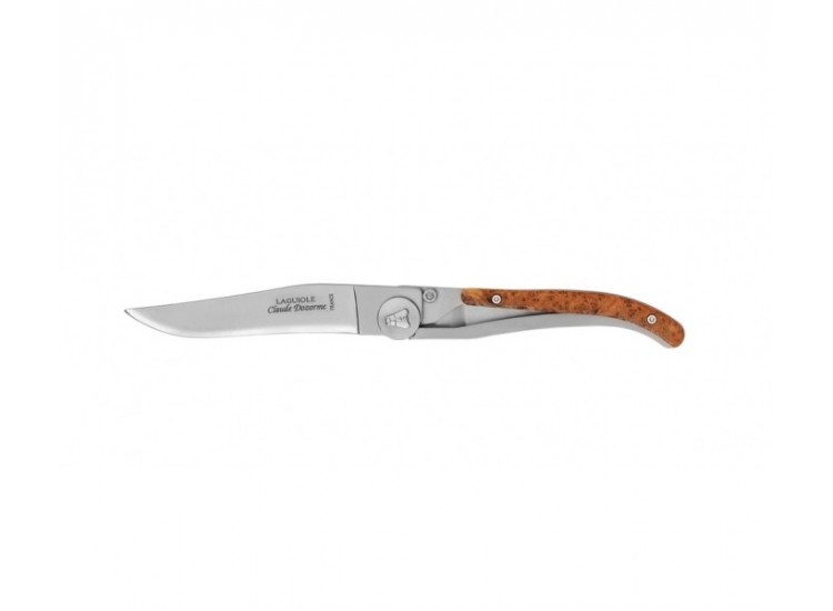 Couteau Laguiole C. Dozorme Lame inox manche 11cm inox habillage gen&eacute;vrier  &agrave; cran int&eacute;rieur 