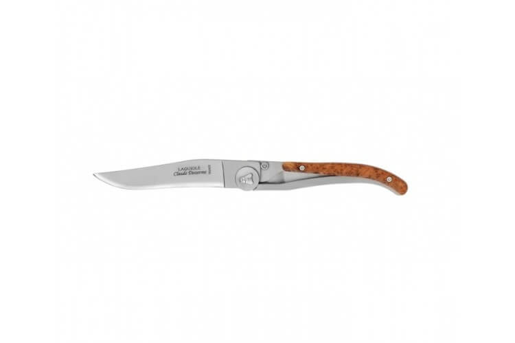 Couteau Laguiole C. Dozorme Lame inox manche 11cm inox habillage genévrier  à cran intérieur 