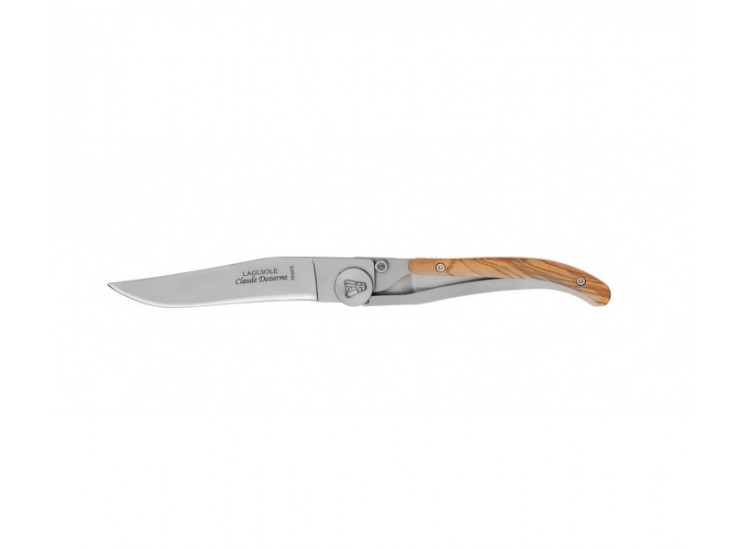 Couteau Laguiole C. Dozorme Lame inox manche olivier 11cm &agrave; cran int&eacute;rieur 