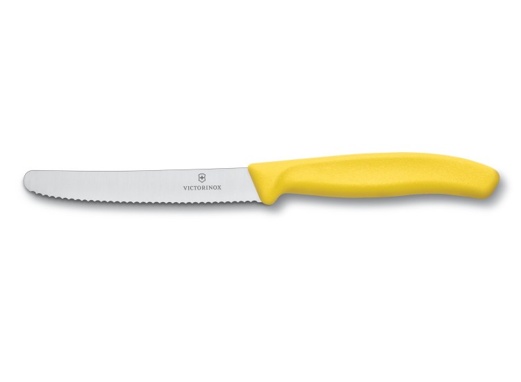 Couteau de table Victorinox SwissClassic jaune lame &agrave; dents 11cm
