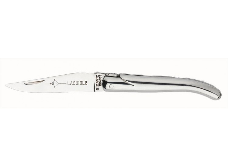 Couteau Laguiole G.DAVID, plein manche 8cm tout inox