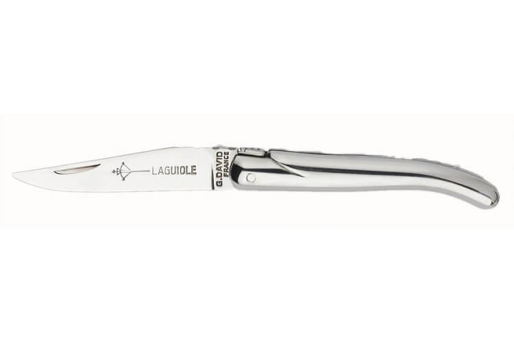Couteau Laguiole G.DAVID, plein manche 8cm tout inox