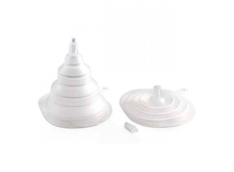 Entonnoir pliable transparent SILIKOMART + bouchon