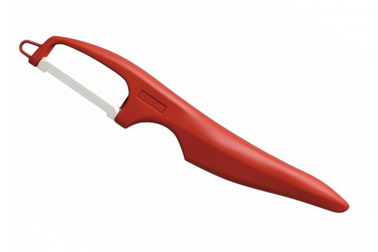 Eplucheur céramique vertical Kyocera rouge double lame