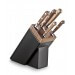 Bloc SABATIER Perigord en noyer laqué noir 5 couteaux forgés acier inox