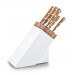 Bloc SABATIER Provencao en olivier laqué blanc 5 couteaux forgés acier inox