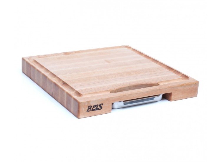 Planche &agrave; d&eacute;couper Boos Blocks Prep Masters bois d'&eacute;rable + plateau acier 46x46x6cm