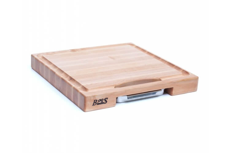 Planche à découper Boos Blocks Prep Masters bois d'érable + plateau acier 46x46x6cm