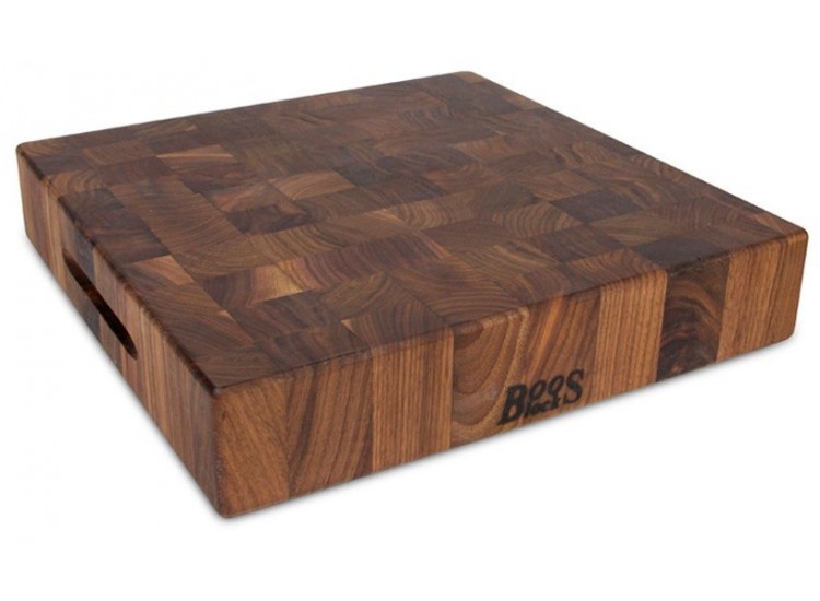 Planche &agrave; d&eacute;couper Boos Blocks Gourmet en noyer noir 38x38x7.5cm
