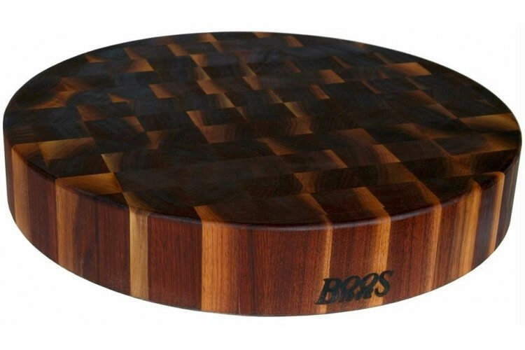 Planche à découper ronde Boos Blocks Gourmet en noyer noir Ø46x7.5cm