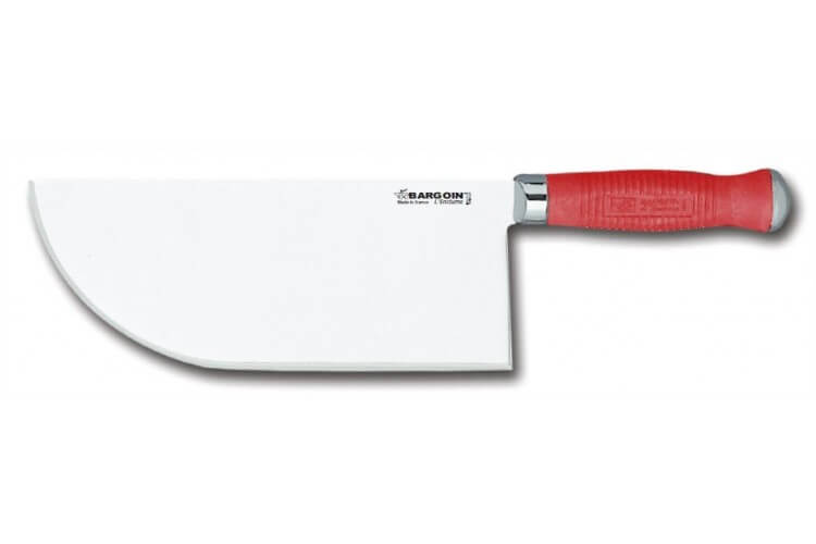 Feuille de boucher Bargoin rouge acier inox dos droit 26cm 0.7 Kg 